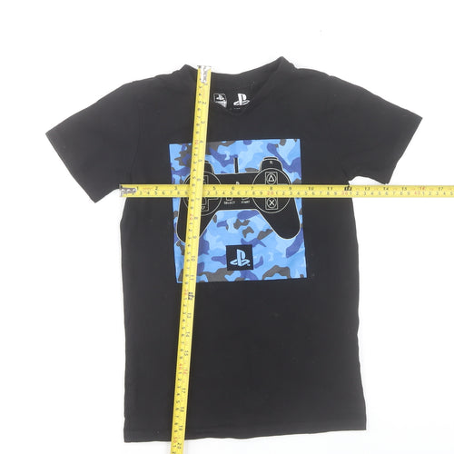 PlayStation Boys Black 7-8 Years Cotton Graphic T-Shirt
