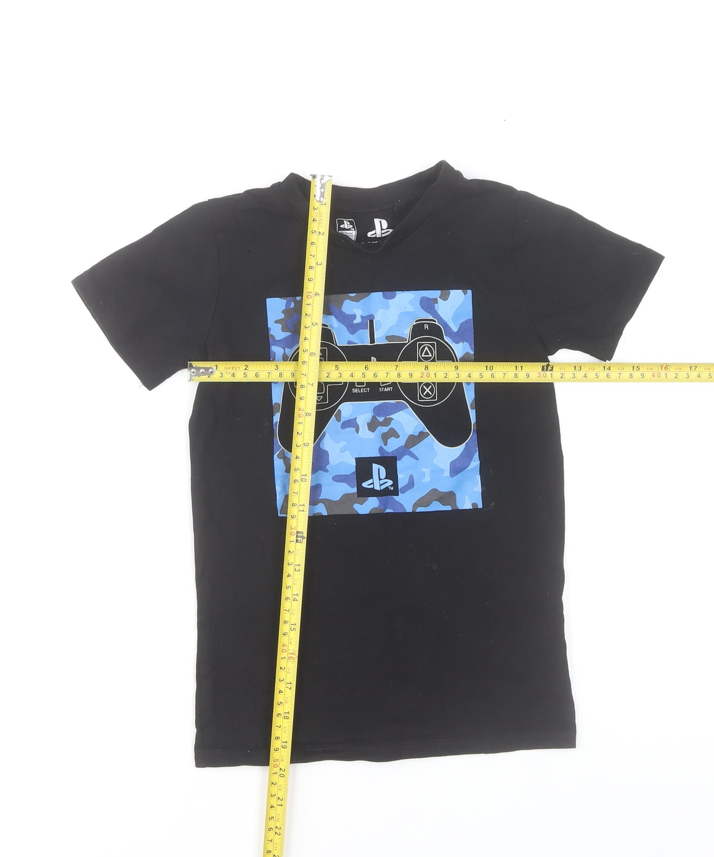 PlayStation Boys Black 7-8 Years Cotton Graphic T-Shirt