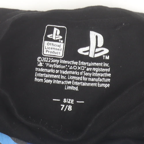 PlayStation Boys Black 7-8 Years Cotton Graphic T-Shirt