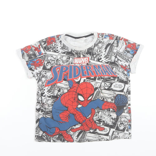Marvel Spider-Man Boys 7-8 Years Black Multicoloured Graphic T-Shirt