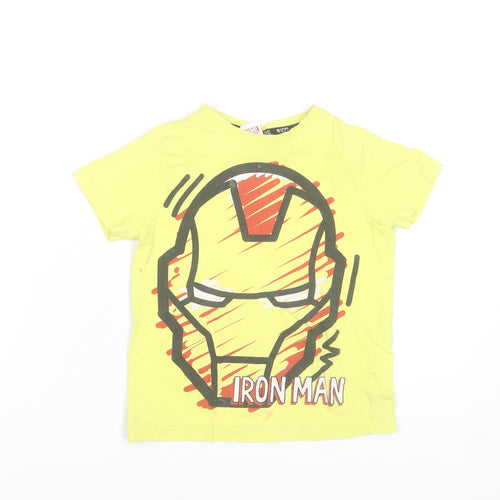Marvel Boys Yellow Iron Man Graphic Short Sleeve T-Shirt 6-7 Years