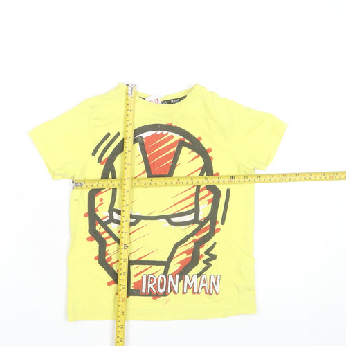 Marvel Boys Yellow Iron Man Graphic Short Sleeve T-Shirt 6-7 Years