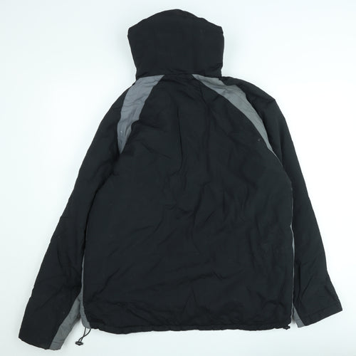 Fila Men's Black Hooded Parka Jacket S Water Resistant Sportswear