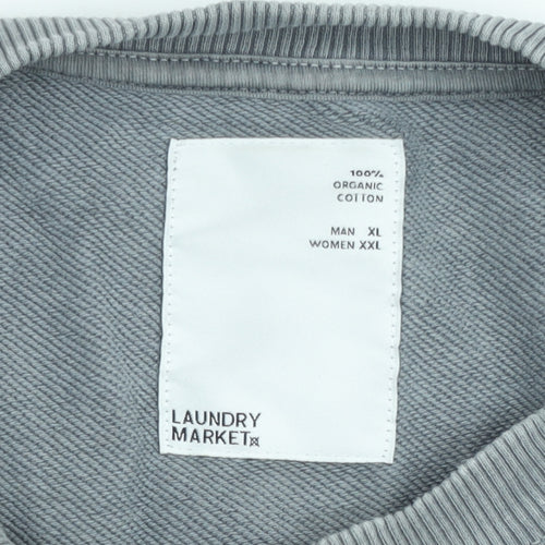 Laundry Market Men's Grey XL Crew Neck Cotton Sweatshirt