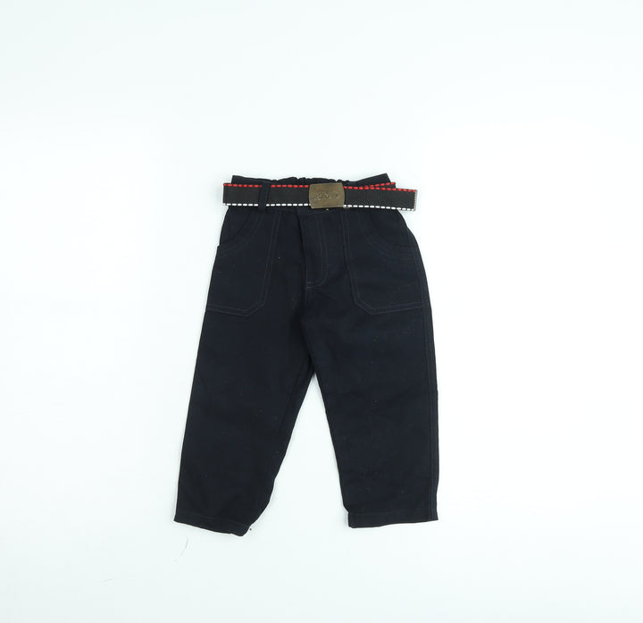 Ramada Boys Black 2 Years Chino Trousers with Belt
