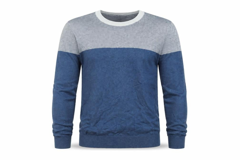 Front view of Banana Republic Men's Blue Small Pullover Sweatshirt Knit Crew Neck