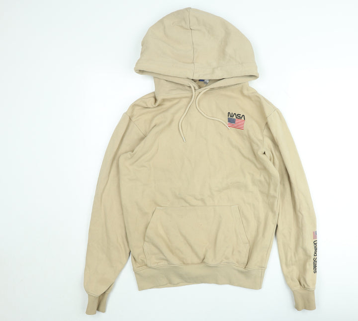 H&M Divided Women's Beige NASA Hoodie XS - Cotton Pullover Sweatshirt