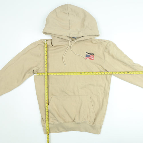 H&M Divided Women's Beige NASA Hoodie XS - Cotton Pullover Sweatshirt