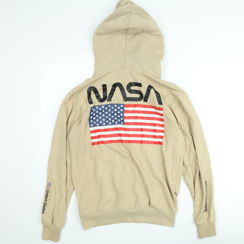 H&M Divided Women's Beige NASA Hoodie XS - Cotton Pullover Sweatshirt