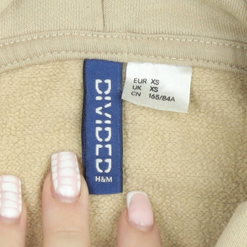 H&M Divided Women's Beige NASA Hoodie XS - Cotton Pullover Sweatshirt