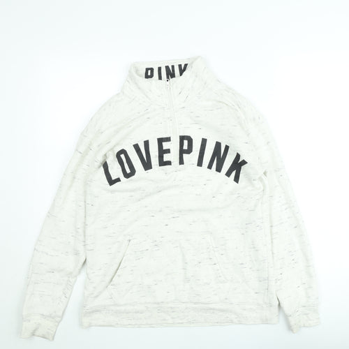 Victoria’s Secret PINK Women’s Ivory 1/4 Zip Pullover Sweatshirt XS