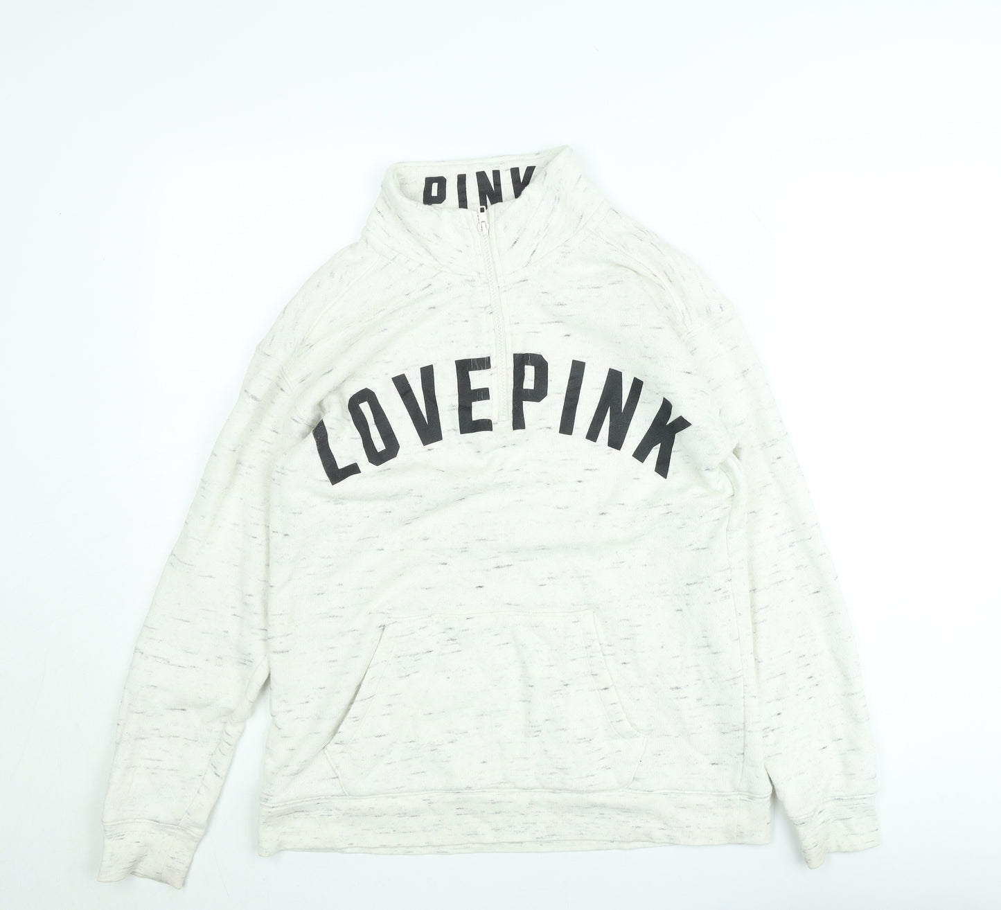 Victoria’s Secret PINK Women’s Ivory 1/4 Zip Pullover Sweatshirt XS