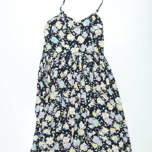 Mandy Marsh Women's Multicoloured Floral Halter Knee Length Dress Size 10