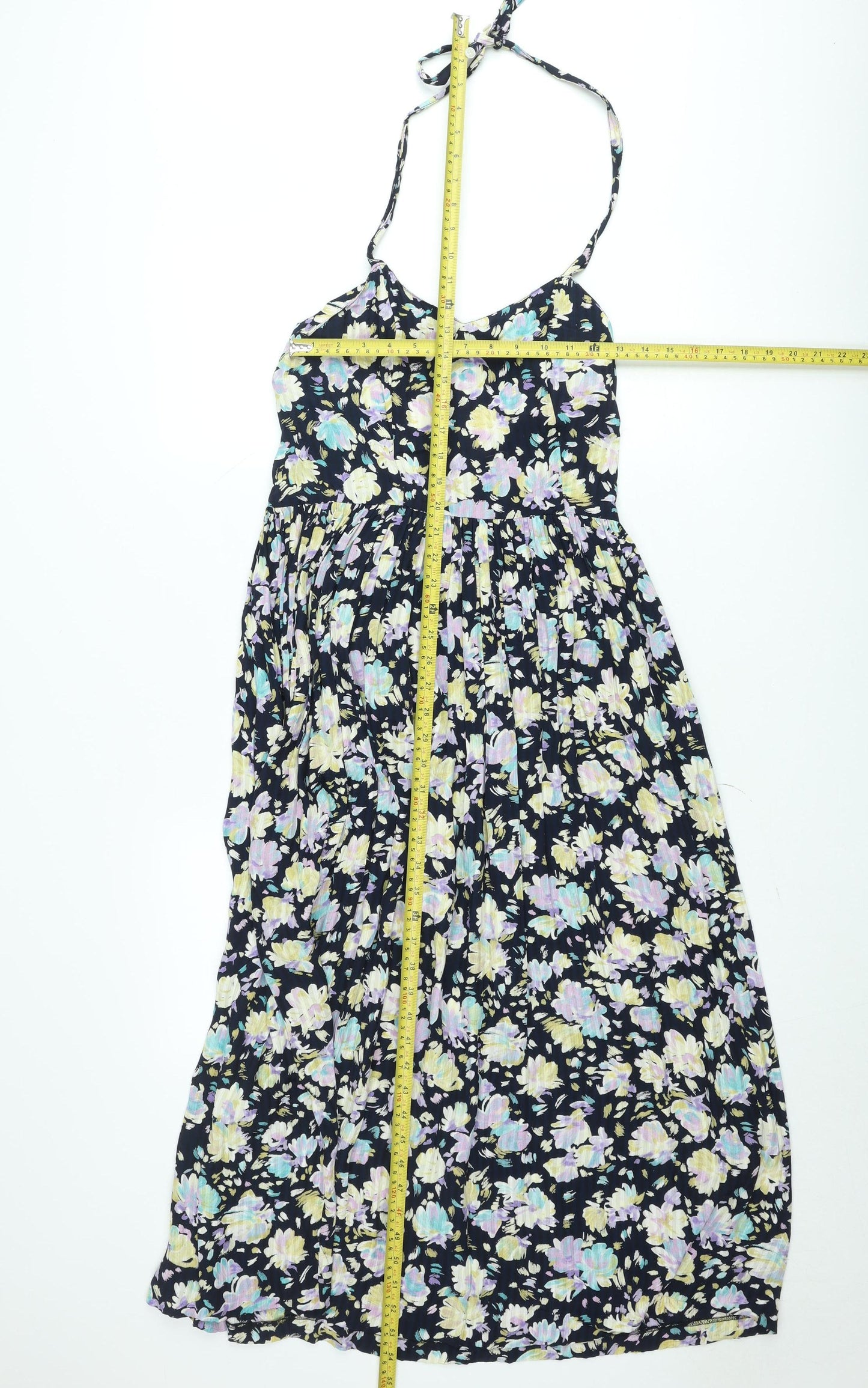 Mandy Marsh Women's Multicoloured Floral Halter Knee Length Dress Size 10