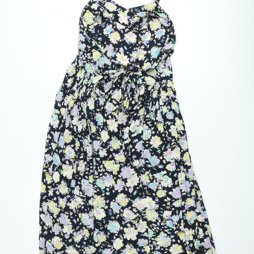 Mandy Marsh Women's Multicoloured Floral Halter Knee Length Dress Size 10