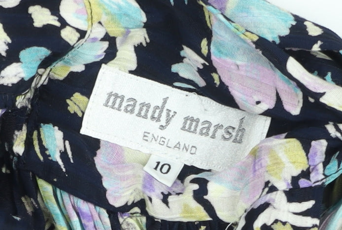 Mandy Marsh Women's Multicoloured Floral Halter Knee Length Dress Size 10