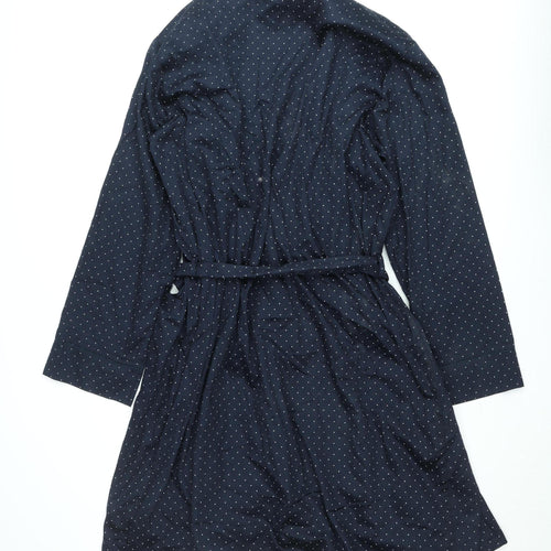 Marks and Spencer Womens Blue Polka Dot Belted Coatigan XL
