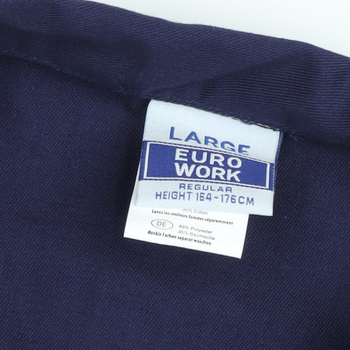 Euro Work Men's Blue Coverall Boiler Suit Large Workwear