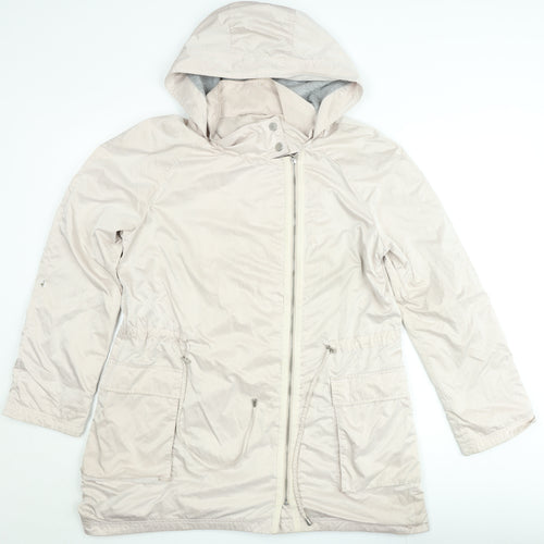 Laura Ashley Women’s Beige Hooded Mid-Length Parka Coat Size 14