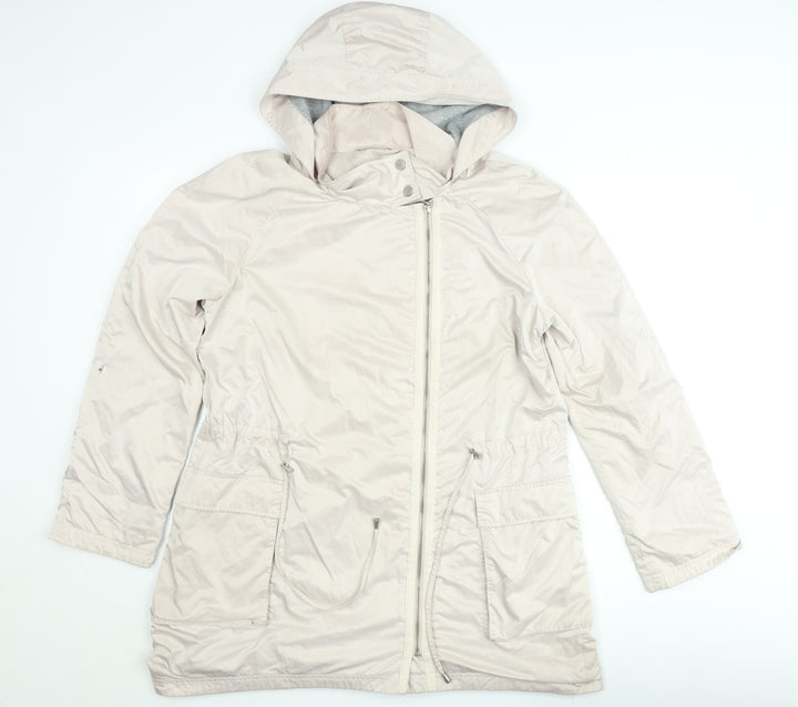 Laura Ashley Women’s Beige Hooded Mid-Length Parka Coat Size 14