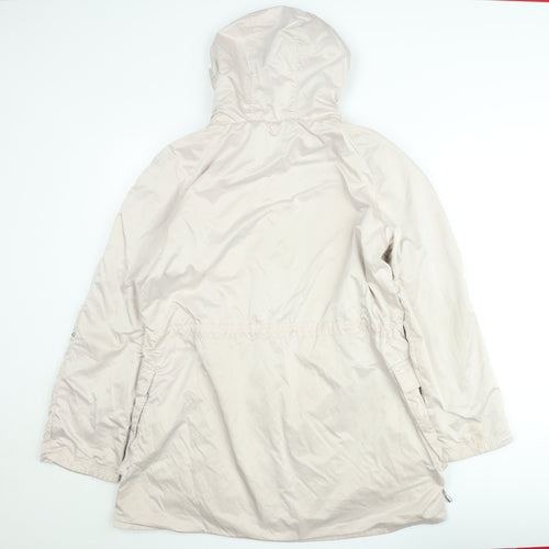 Laura Ashley Women’s Beige Hooded Mid-Length Parka Coat Size 14