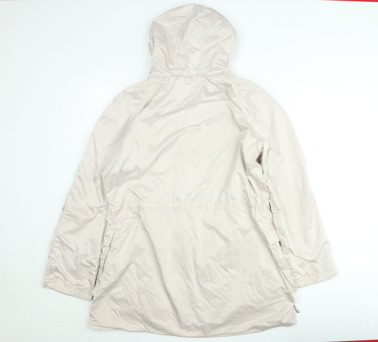 Laura Ashley Women’s Beige Hooded Mid-Length Parka Coat Size 14