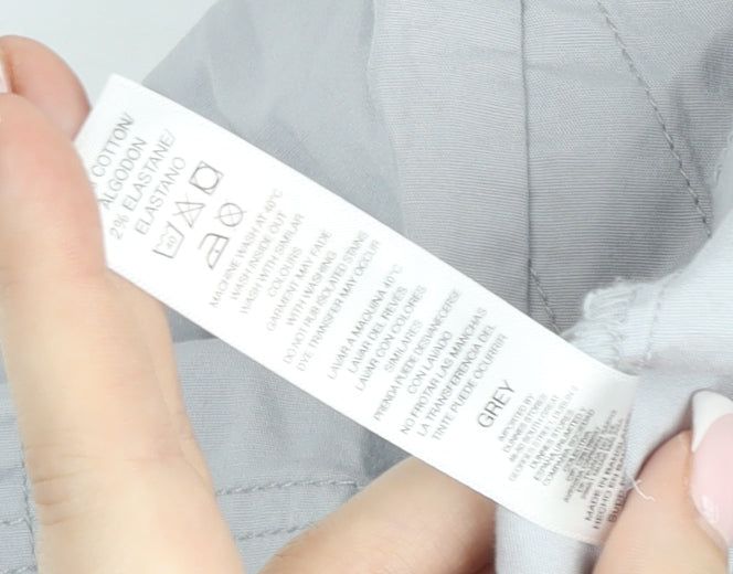 Dunnes Men’s Grey Cargo Shorts Size L 40in Elastic Waist Cotton Blend