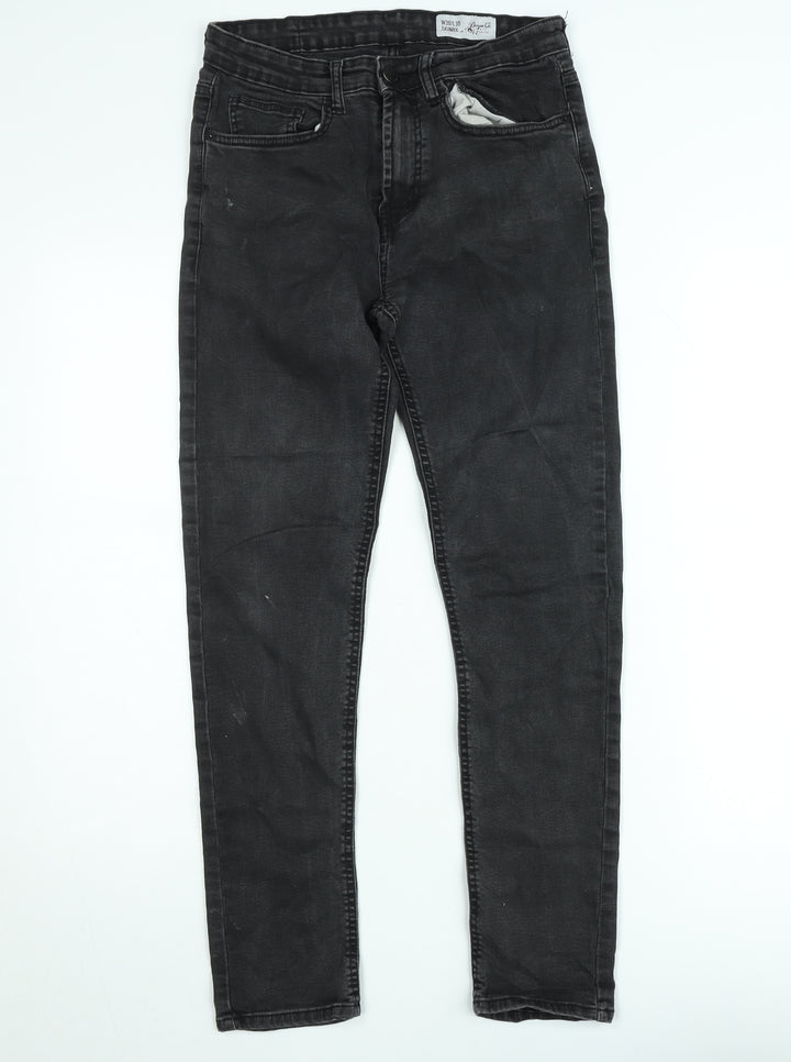 Denim Co. Women's Black Skinny Jeans Size 12 High Rise Stretch 30L