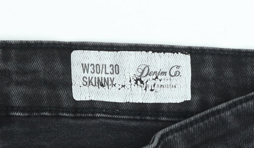 Denim Co. Women's Black Skinny Jeans Size 12 High Rise Stretch 30L