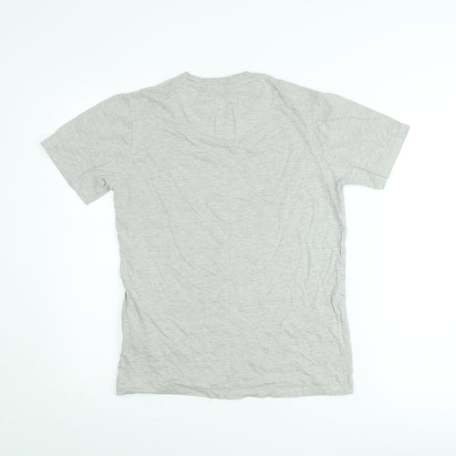 Diesel Men's Grey Crew Neck Short Sleeve Cotton T-Shirt Small
