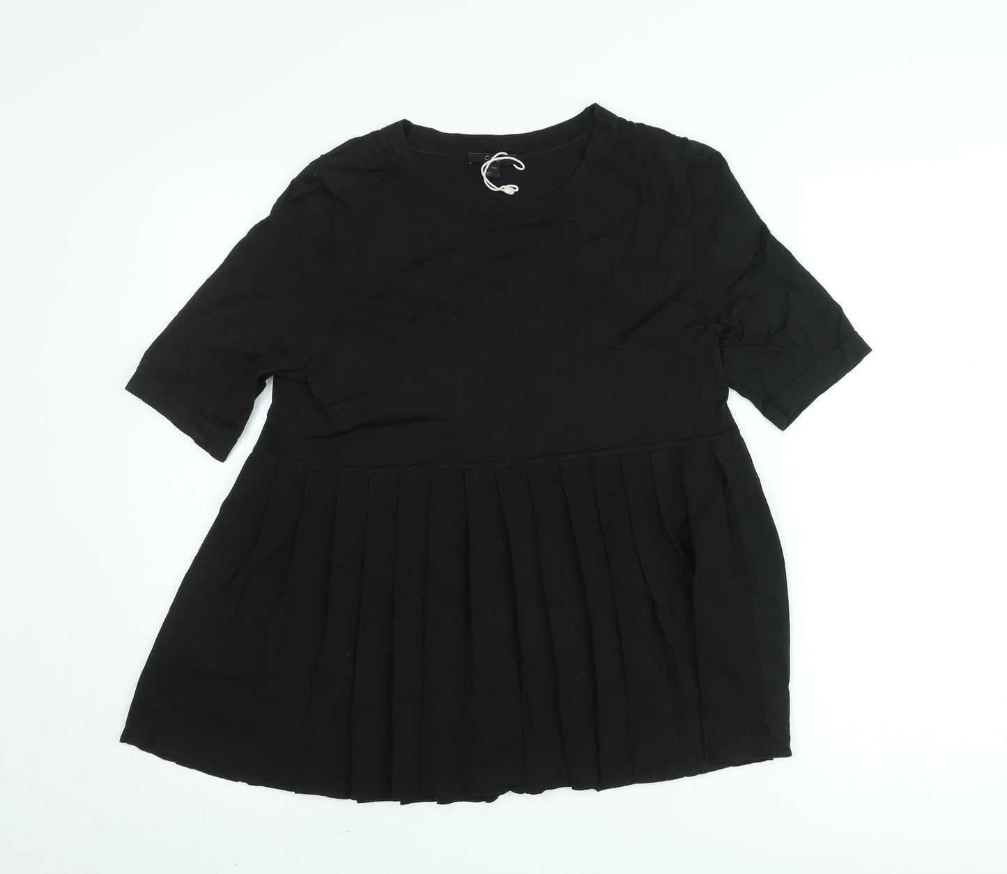 COS Women Black Short Pleated Shift Dress Size S