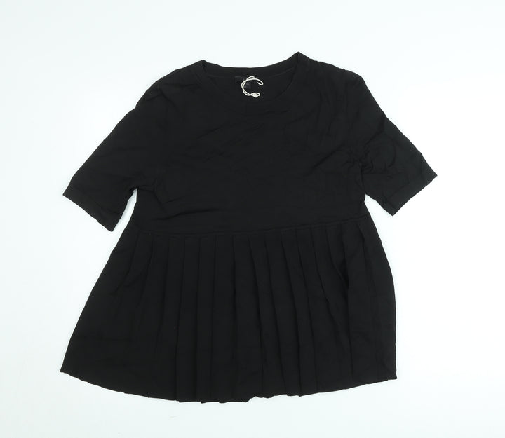 COS Women Black Short Pleated Shift Dress Size S