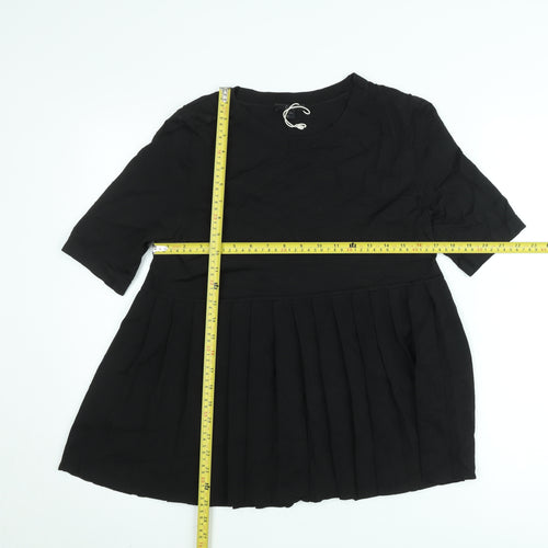 COS Women Black Short Pleated Shift Dress Size S
