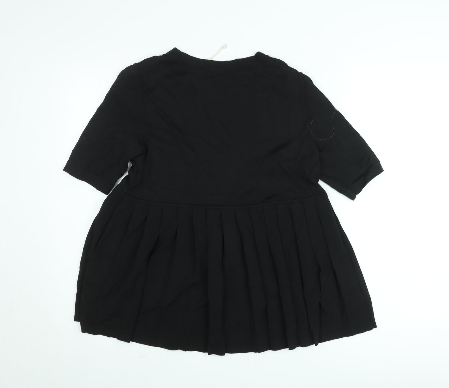 COS Women Black Short Pleated Shift Dress Size S