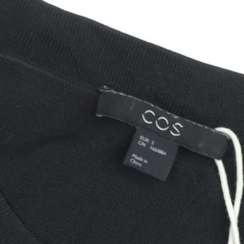 COS Women Black Short Pleated Shift Dress Size S