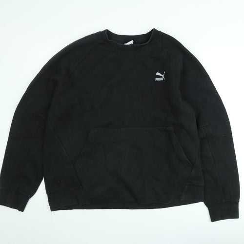 Puma Men's Black 2XL Pullover Sweatshirt Crew Neck Fleece