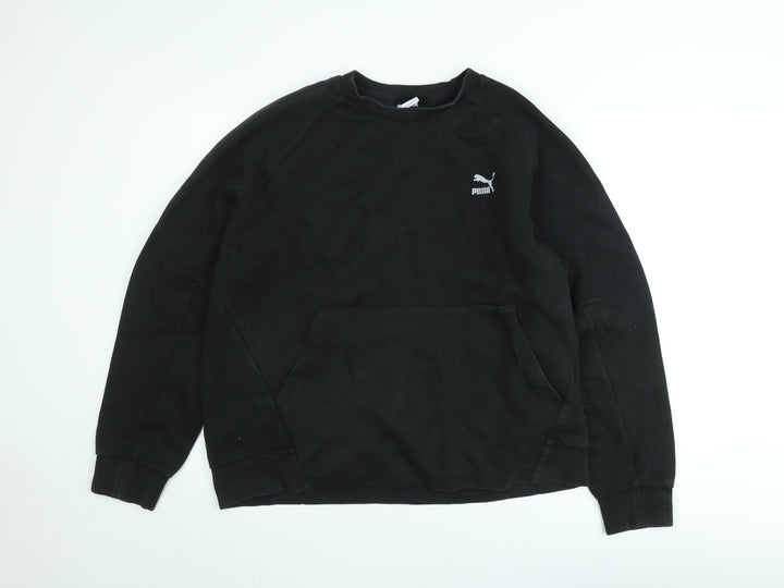 Puma Men's Black 2XL Pullover Sweatshirt Crew Neck Fleece