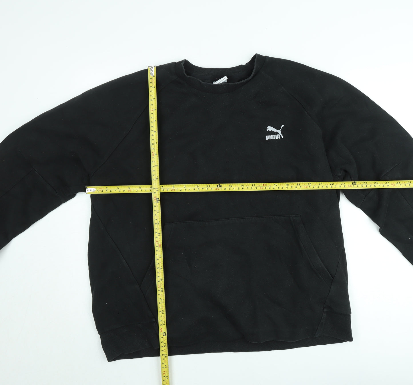 Puma Men's Black 2XL Pullover Sweatshirt Crew Neck Fleece