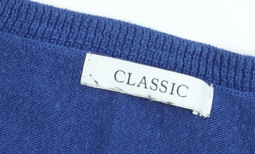 Marks and Spencer Womens Blue Cotton Short Sleeve Pullover Jumper 2XL