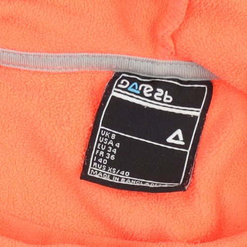 Dare 2B Women's Orange Hooded Pullover Fleece Hoodie Size UK 8