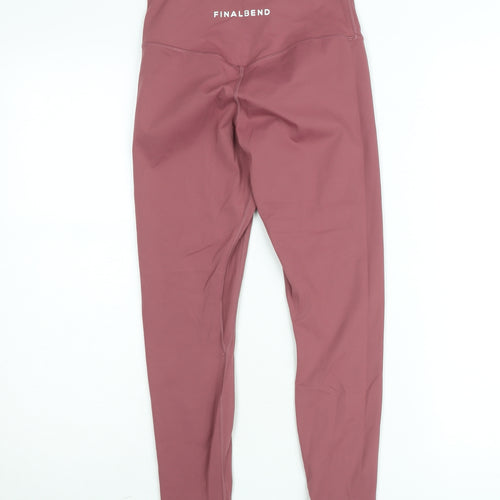 Final Bend Womens Pink High Rise Ankle Leggings Size S