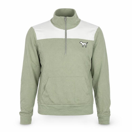Victoria's Secret PINK Women's Green 1/4 Zip Pullover Sweatshirt XS