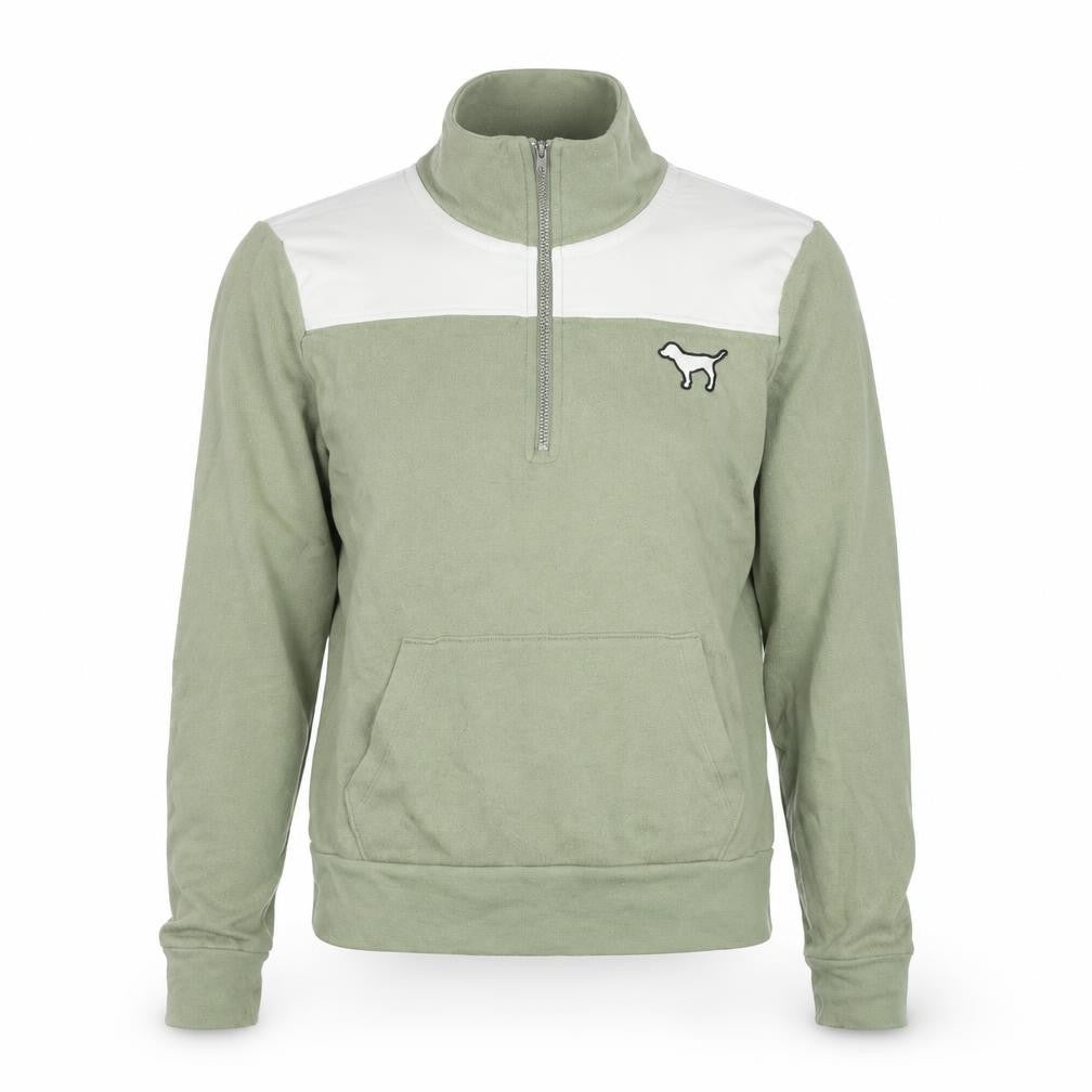 Victoria's Secret PINK Women's Green 1/4 Zip Pullover Sweatshirt XS