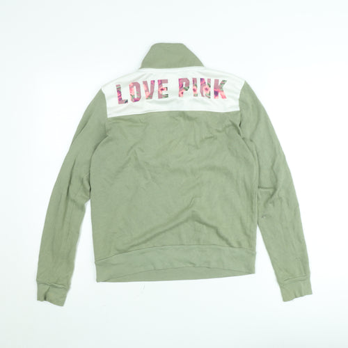 Victoria's Secret PINK Women's Green 1/4 Zip Pullover Sweatshirt XS