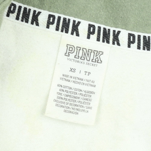 Victoria's Secret PINK Women's Green 1/4 Zip Pullover Sweatshirt XS