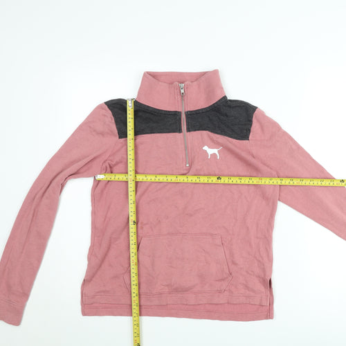 Victoria's Secret PINK Women's Pink 1/4 Zip Sweatshirt XS Cotton Blend