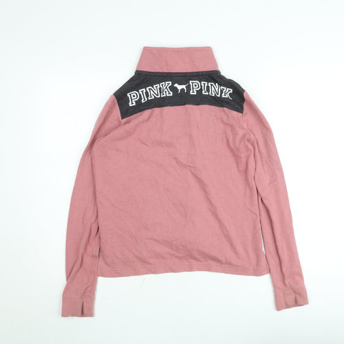 Victoria's Secret PINK Women's Pink 1/4 Zip Sweatshirt XS Cotton Blend