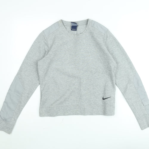 Nike Men's Grey Small Pullover Sweatshirt Crew Neck Logo Sportswear