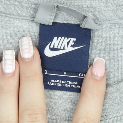 Nike Men's Grey Small Pullover Sweatshirt Crew Neck Logo Sportswear