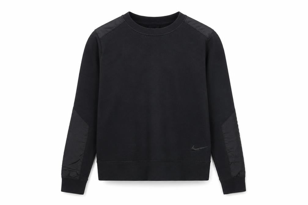 Front view of Nike Men's Black Small Crew Neck Pullover Sweatshirt
